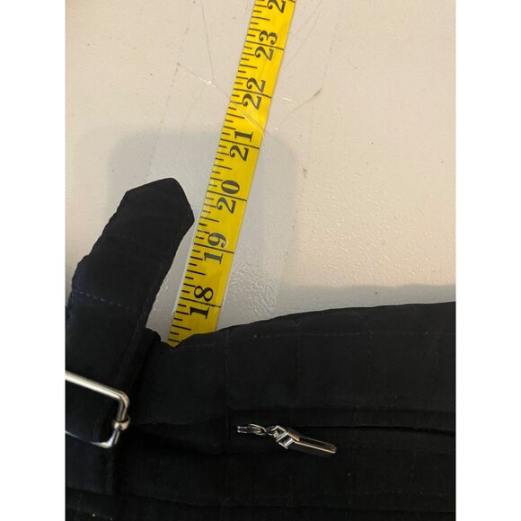 Gallery Quilted Black Jacket 36" Long Coat Belted Waist Medium - Picture 10 of 13